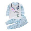 thumbnail image 1 of Hienoo Infant Boys Pajamas Cartoon Prints Long Sleeve Top and Pants Child Sleepwear Set, 1 of 2