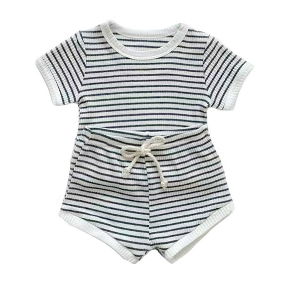 Hienoo Infant Boys Pajamas Striped Short Sleeve Top Shorts Sleepwear Outfits, Sizes 6M-5T