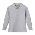 thumbnail image 1 of Hienoo Boys Polo Shirt Solid Casual Long Sleeve T-Shirt Unisex Versatile Undershirt, 1 of 2
