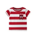 thumbnail image 1 of Hienoo Boys Striped T-Shirt Round Neck Short Sleeved T Shirt Casual Cotton Tshirt, 1 of 5