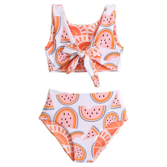Hienoo Girls Floral Bikini Swimsuit Watermelon Print Quick Dry Swimwear Bathing Suit,2-Piece