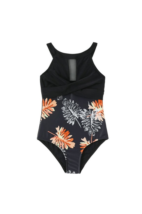 Girls One-Piece Swimsuit Sleeveless Quick Dry Swimwear Beach Bathing Suit