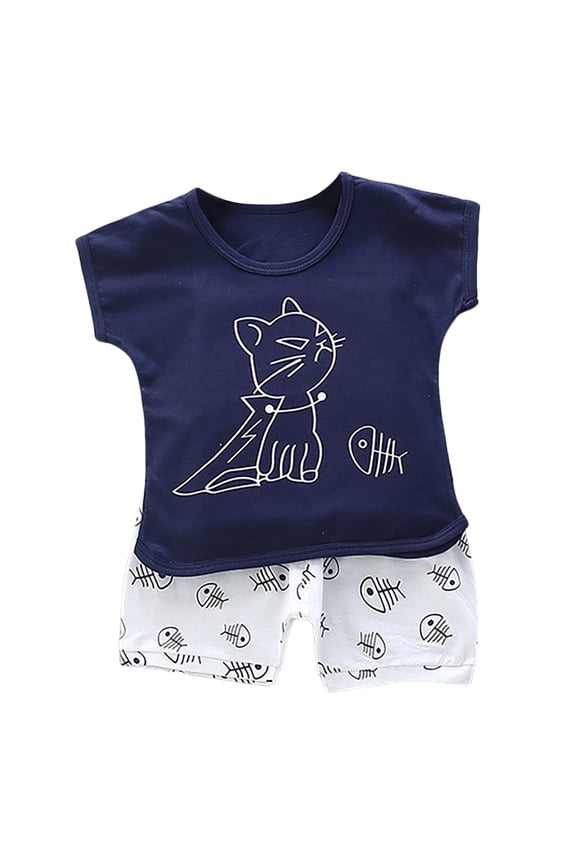 Infant Girls Summer Clothes Set Short Sleeve Graphic T-Shirt Shorts Outfit Sets