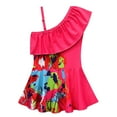 thumbnail image 1 of Hienoo Girls Swim Dress Ruffle One Shoulder UPF 50+ Bathing Suit Beach Swimwear, 1 of 6