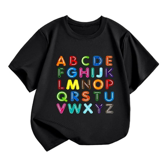Hienoo Infant Girls T Shirt Letter Print Short Sleeved T-Shirt Summer Trendy Tee Top