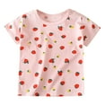 thumbnail image 1 of Hienoo Infant Girls Tshirt Cartoon Prints Short Sleeve T Shirt Loose Leisure T-Shirt, 1 of 3