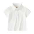 thumbnail image 1 of Hienoo Kids Boys Soild Short Sleeve Polo Shirt School Uniform Casual T-Shirt, Sizes 12M-5T, 1 of 3