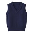 thumbnail image 1 of Hienoo Kids Knitted Vest School Style V Neck Sleeveless Sweater Fall Winter Warm Tank Top, 1 of 8