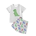 thumbnail image 1 of Hienoo Little Boys Casual Summer Outfits Dinosaur Graphic Short Sleeve Tshirt & Shorts Set, 1 of 3