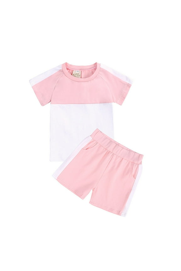 Little Boys Clothes Set Unisex Short Sleeved Tee Shirt Shorts Summer Outfits