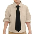 thumbnail image 1 of Hienoo Little Boys Long Sleeve Dress Shirt School Uniform Solid Color Button Down Shirt, Sizes 6M-9Y, 1 of 4
