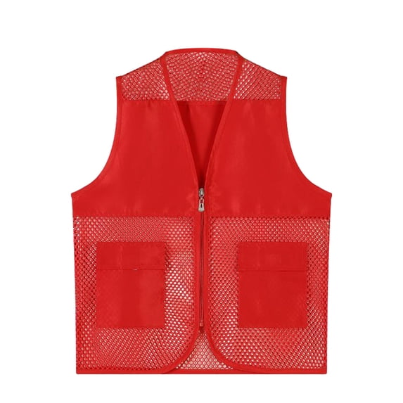 Hienoo Little Boys Mesh Fishing Vest Unisex Breathable Travel Hiking Vest with Pockets