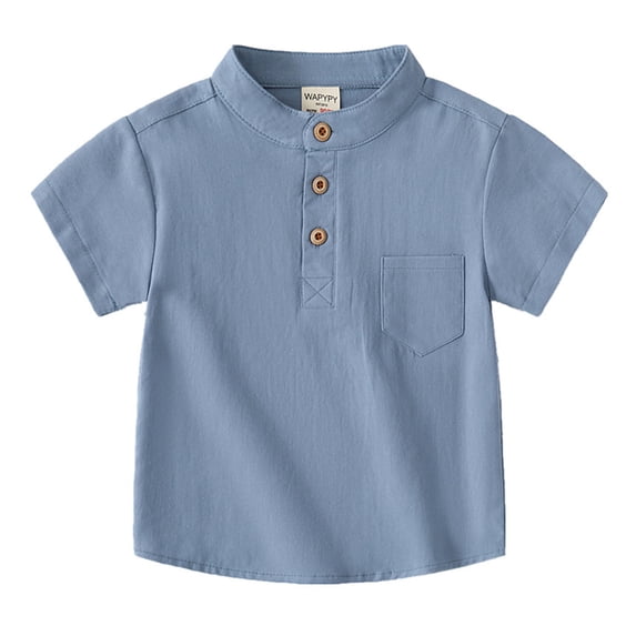 Hienoo Little Boys Polo Shirt Cotton Short Sleeve Pocket T-Shirt Lightweight Summer Shirt