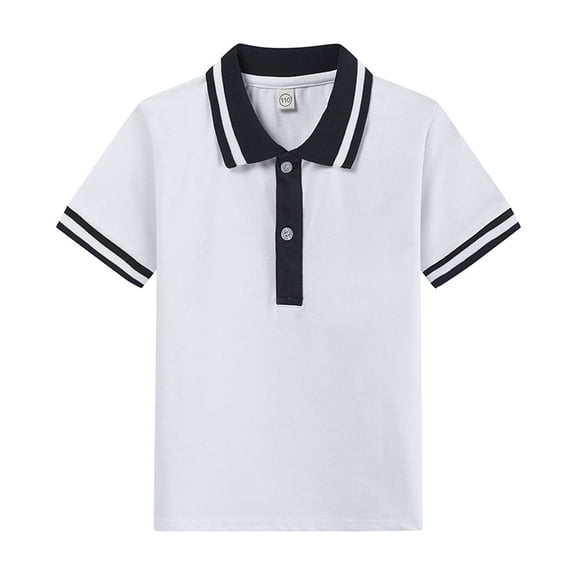 Hienoo Little Boys' Polo Shirt Short Sleeve Casual T-Shirt Summer Plain Unisex Undershirt
