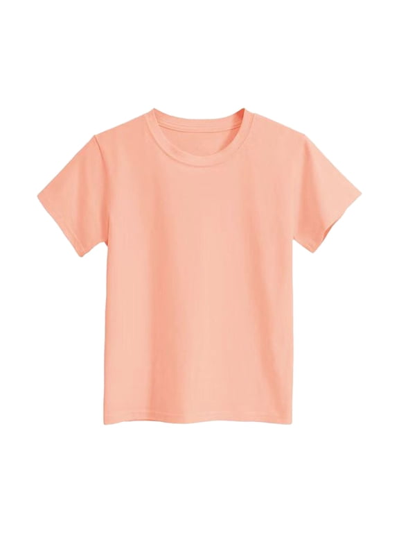 Little Boys Short Sleeve Tshirt Solid Color Basic T Shirt Casual Pullover T-Shirt