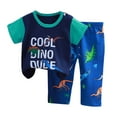 thumbnail image 1 of Hienoo Little Boys Summer Outfits Cartoon Print Short Sleeve T-Shirt Pants 2Pcs Set, 1 of 2