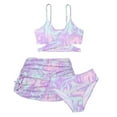 thumbnail image 1 of Hienoo Little Girls 3 Piece Swimsuit High Waist Bikini Sets with Cover Up, Sizes 5-12, 1 of 5