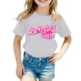 thumbnail image 1 of Hienoo Little Girls Birthday T Shirt Letter Print Short Sleeve T-Shirt Casual Summer Tee, 1 of 3