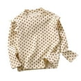 thumbnail image 1 of Hienoo Little Girls Floral T-Shirt Ruffle Long Sleeved T Shirt Casual Soft Undershirt, 1 of 3