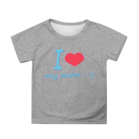 Hienoo Little Girls Mother's Day Tee Shirt Letter Print Short Sleeve T-Shirt, Sizes 3-13