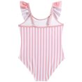 thumbnail image 1 of Hienoo Little Girls One Piece Swimsuit Ruffle Striped Swimwear Bathing Suit with UPF50+, 1 of 7