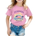 thumbnail image 1 of Hienoo Little Girls Summer Beach T-Shirt Short Sleeve Graphic T Shirt Casual Loose Tshirt, 1 of 3