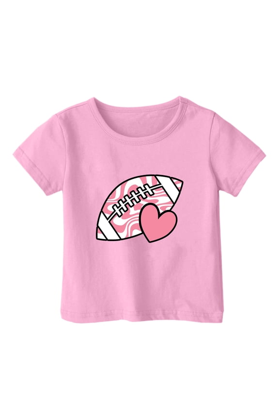 Little Girls Tee Shirt Rugby Graphic Short Sleeves T Shirt Summer Casual T Shirt