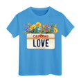 thumbnail image 1 of Hienoo Little Girls Tshirt California Printed Short Sleeve T-Shirt Casual Summer Kids Tee Shirt, 1 of 3