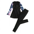 thumbnail image 1 of Hienoo Little Girls UPF50+ Swimsuit Long Sleeve Rash Guard Pants Swimwear Set, Sizes 7-12, 1 of 4