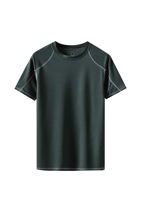 Men's Quick Drying Sports T-Shirt Short Sleeve Fitness T Shirt Casual Active Tee
