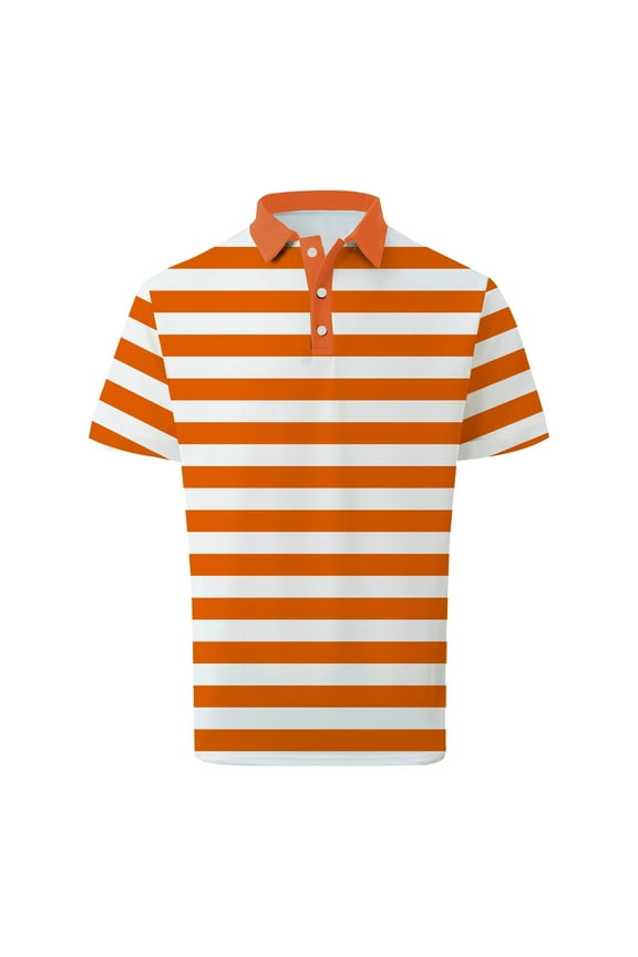 Men's Striped Polo Shirt Male Short Sleeved T-Shirt Undershirt, Sizes S-XXXL