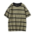 thumbnail image 1 of Hienoo Men's Striped T-Shirt Short Sleeve Round Neck Loose T Shirt Versatile Classic T-Shirt, 1 of 3