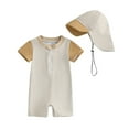 thumbnail image 1 of Hienoo Boys Swimwear Baby Rash Guard UPF 50+ Sun Suit One-Piece Swimsuit Sunhat Set, Sizes 0-3M, 1 of 3