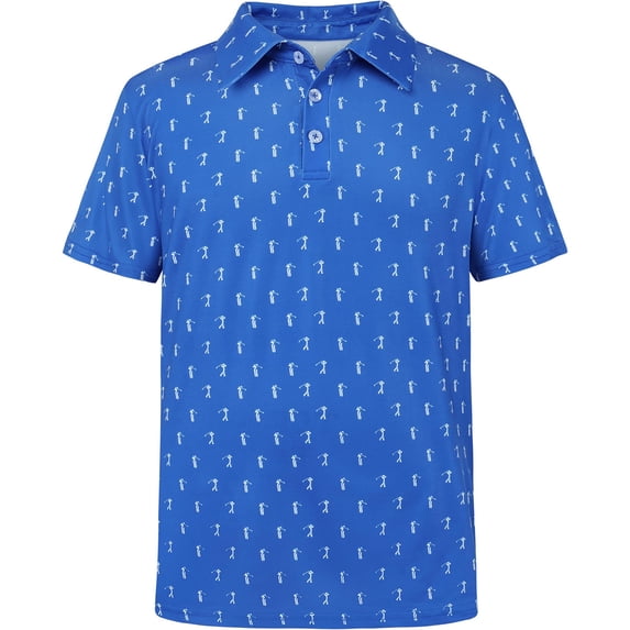 Hienoo Summer Boy's Short Sleeve Polo Shirt Casual Comfortable Collared Shirt, Sizes 3-14