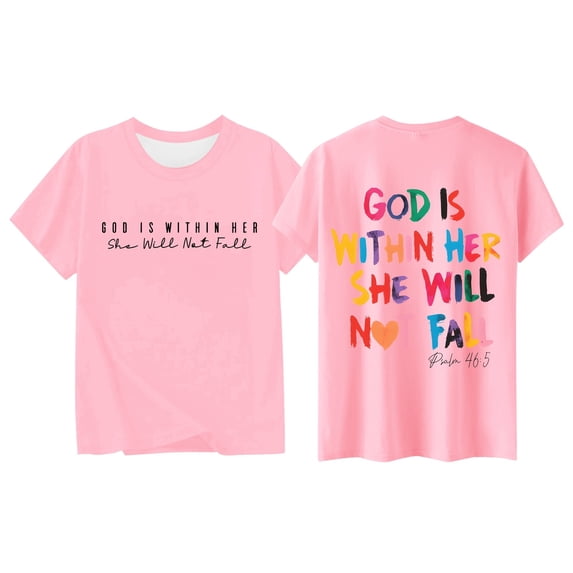 Hienoo T Shirt for Boys Letter Graphic Short Sleeve T-Shirt Tee Top Crew Neck Tshirt, Pink