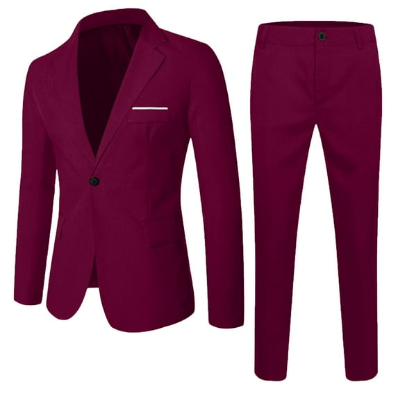 Hienoo Teen Boys Formal Suit Solid Party Blazer and Pants Suit Tuxedo Child 2-Piece Clothes Sets