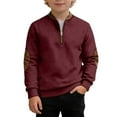 thumbnail image 1 of Hienoo Boys Quarter Zip Pullover Sweatshirt Spring Fall Long Sleeve Sweatshirts, Sizes 14-15, 1 of 3