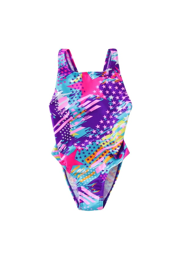Teen Girls One-Piece Swimsuit Quick Dry Sun Protection Swimwear Bathing Suit