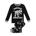 thumbnail image 1 of Hienoo Toddler Boy's Dinosaur Print Pajama Set Long Sleeve Top and Pants Sleepwear Outfits, 1 of 4