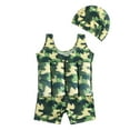 thumbnail image 1 of Hienoo Toddler Boys Buoyancy One-Piece Swimsuit with Swim Cap Flotation Swimwear, Sizes 4-5, 1 of 2