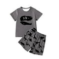 thumbnail image 1 of Hienoo Toddler Boys Casual Outfits Dinosaur Graphic Short Sleeve Tee Shirt Shorts 2Pcs Set, 1 of 3