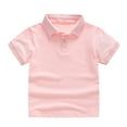thumbnail image 1 of Hienoo Toddler Boys Casual Polo Shirt Short Sleeve Solid Baisc T-Shirt Summer Versatile Tee, 1 of 3