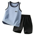 thumbnail image 1 of Hienoo Toddler Boys Casual Sports Outfits Summer Tank Top Shorts Set Tracksuit, Sizes 3-4T, 1 of 3