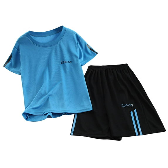 Hienoo Toddler Boys Clothes Outfits Quick Dry Sports Tracksuit Short Sleeve Breathable T-Shirt Shorts Set