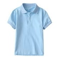 thumbnail image 1 of Hienoo Toddler Boys Cotton Polo Shirt Casual Solid Short Sleeve T-Shirt Summer School Shirt, 1 of 5