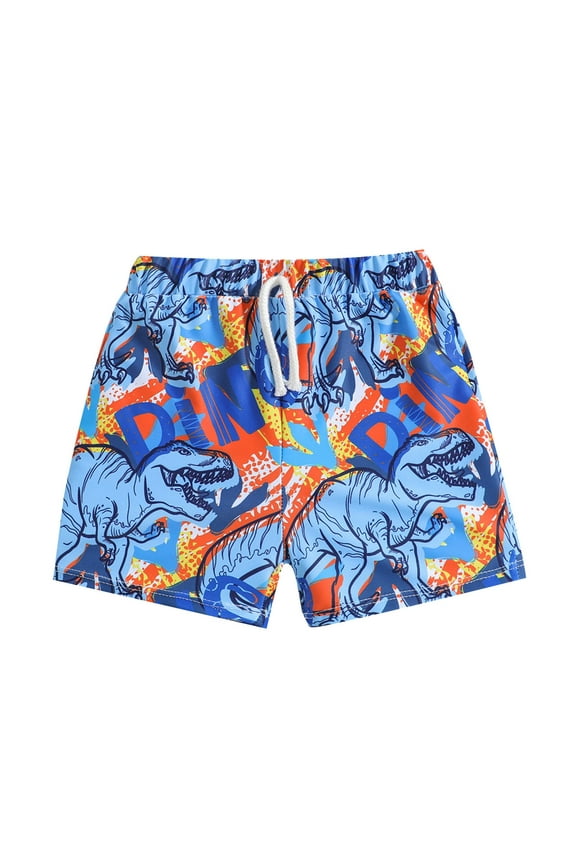 Toddler Boys Dinosaur Swim Trunks Summer Beach Swimming Shorts Swimwear, Sizes 6M-4T