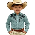 thumbnail image 1 of Hienoo Toddler Boys Long Sleeve Cowboy Shirt Casual Button Down Western Shirt, Sizes 4-5, 1 of 3