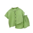 thumbnail image 1 of Hienoo Toddler Boys Outfits Solid Short Sleeve Shirt Shorts Summer Clothes Set, Sizes 3-4T, 1 of 3