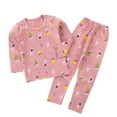thumbnail image 1 of Hienoo Toddler Boys Pajama Sets Cartoon Print Long Sleeve T Shirt Pants Sleepwear Outfits, 1 of 2
