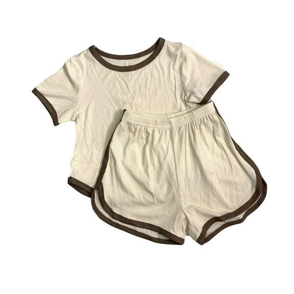 Hienoo Toddler Boys Pajamas Solid Color Short Sleeve T-Shirt & Shorts Sleepwear, Sizes 1-7